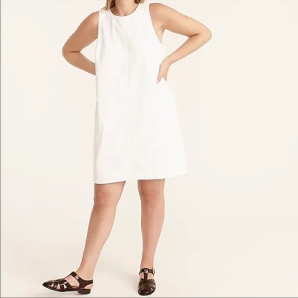 J. Crew Denim shift dress in white size 12 - Picture 1 of 12